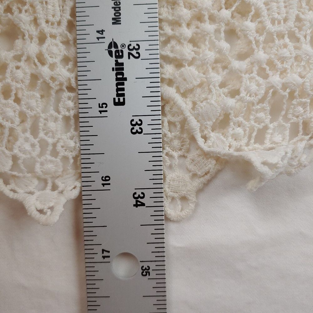 Aakaa Dress Womens Large Ivory Scoop Neck 3/4 Sleeve Lined Lace Boho Beach Party - Picture 11 of 13